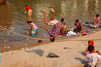 People on the Ayeyarwady Riverbank